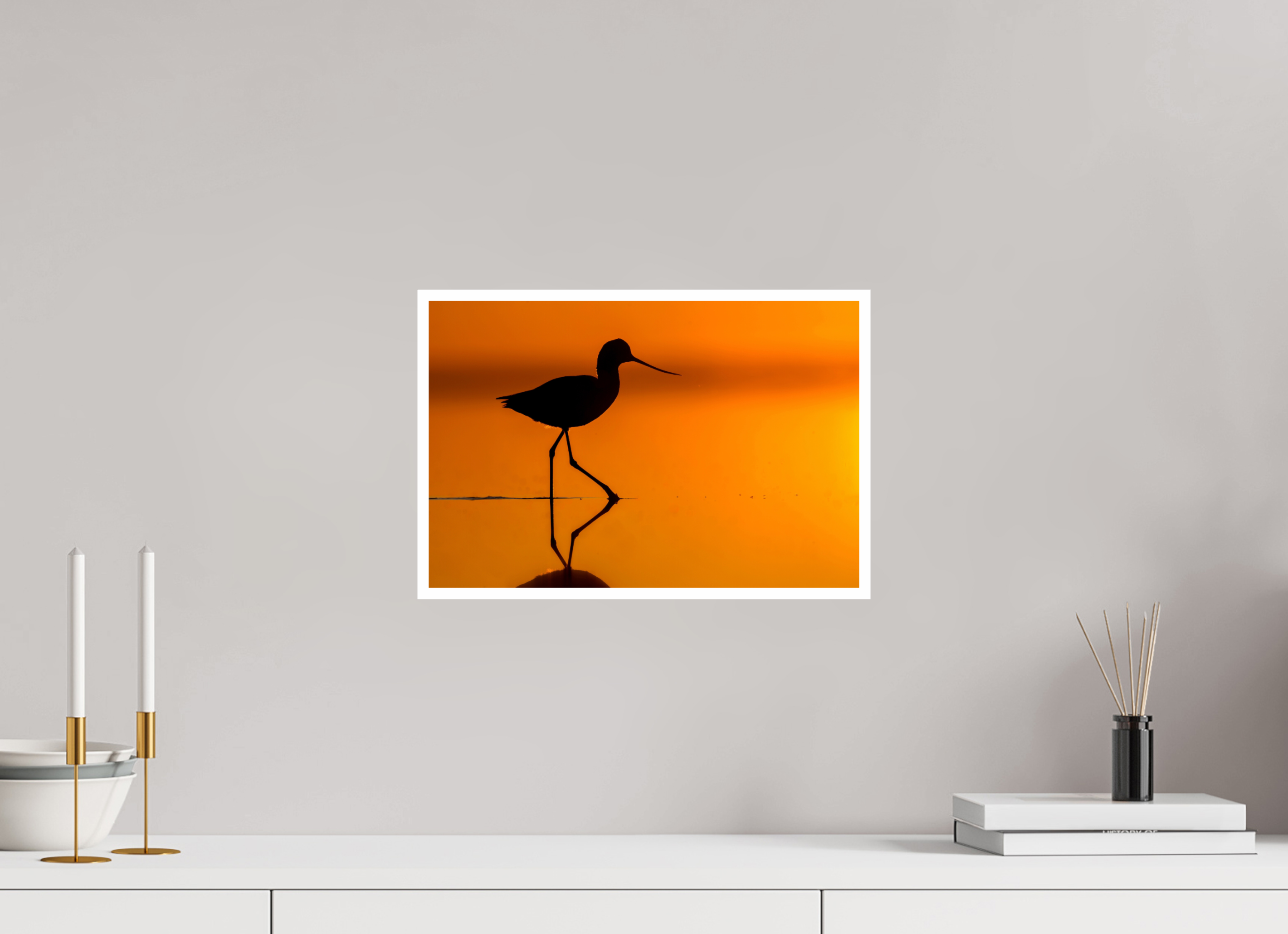 Main image Silhouette of American Avocet on Great Salt Lake